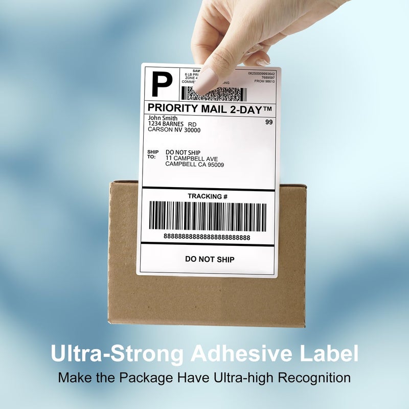 LabelCreate 4x6 Thermal Labels, Shipping Label for Thermal Label Printer, Pack of 250 4x6 Roll Labels, Commercial Grade, Compatible with JADENS, Phomemo, Rollo, MUNBYN, Zebra and Other Thermal Printers - Image 4